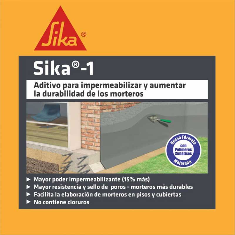 Sika 1 aditivo impermeabilizante para concreto 4 kg