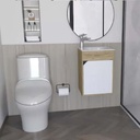 MUEBLE DE BAÑO ELEVADO ALUVIA BICOLOR MACADAMIA-BLANCO LVM 40CM CORONA