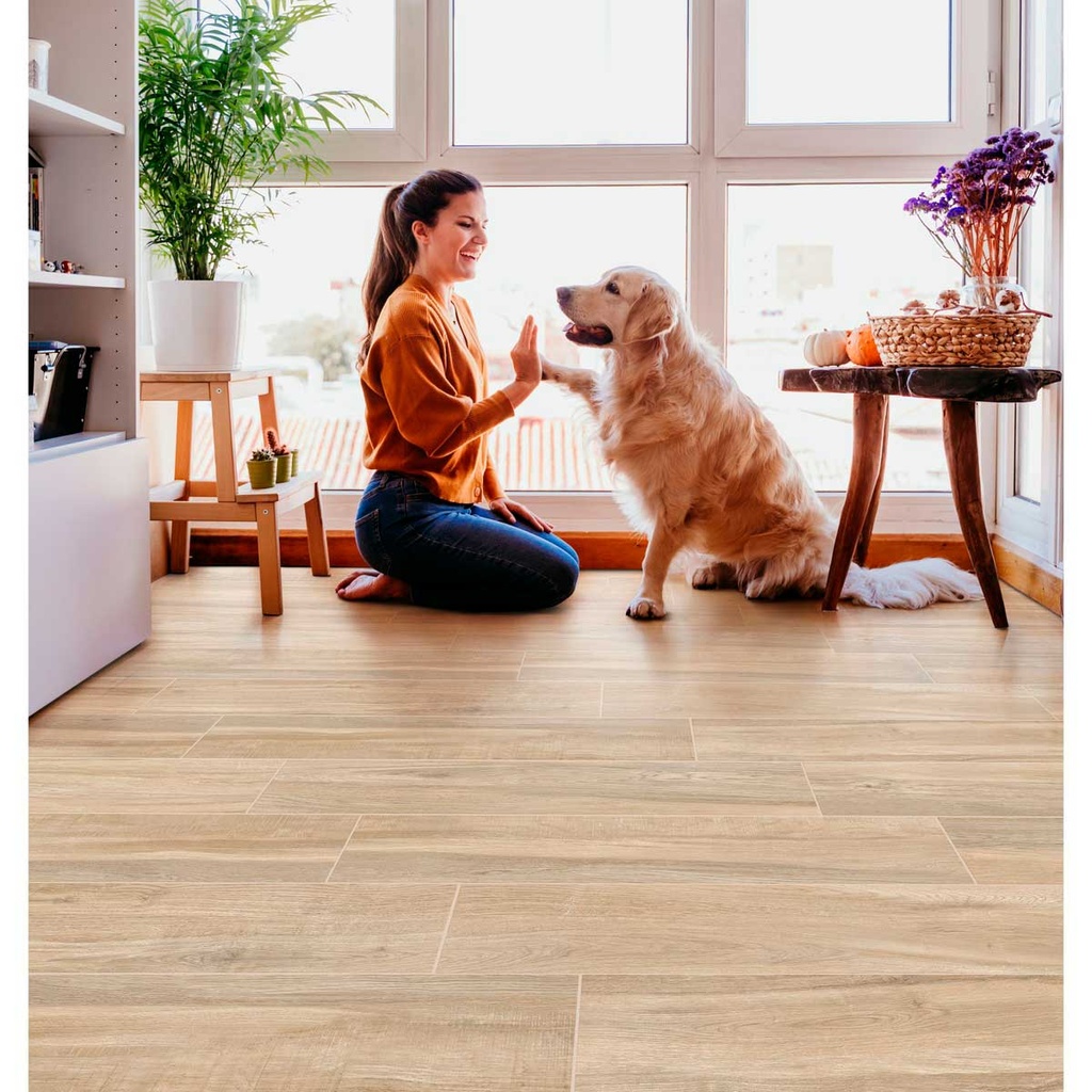 Piso porcelanato Corona tipo madera para pisos