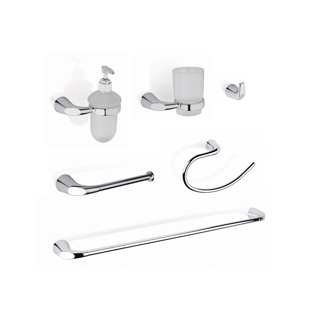 [GA6001] ACCESORIOS BAÑO KORAL 6PIEZAS CORONA