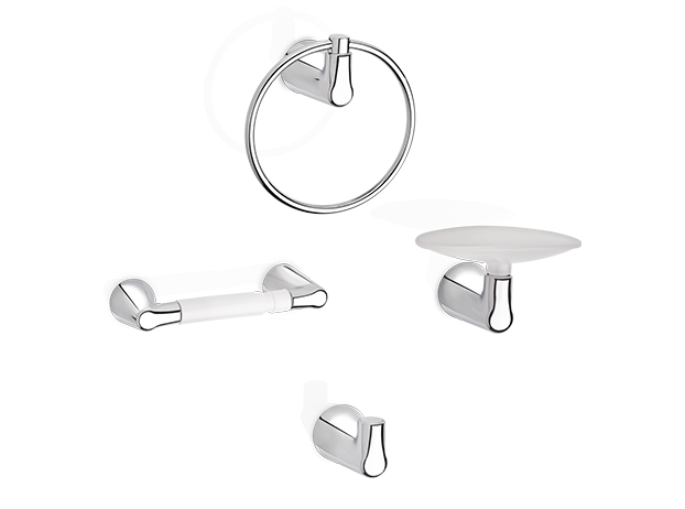 ACCESORIOS BAÑO NOGAL 4PIEZAS GRIVAL