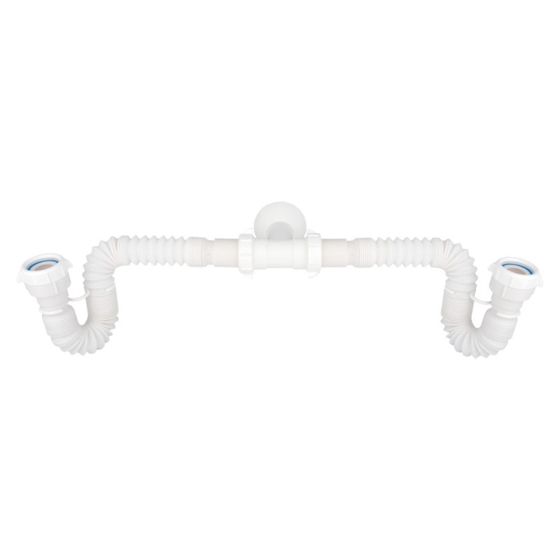 [GCS015] SIFON DOBLE POCETA EXPANSIBLE BLANCO GRICOL
