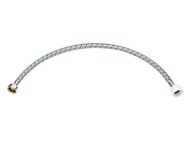 [GCA003] ACOPLE ACERO INOX 1/2X7/8 SANITARIO 40 CM CORONA