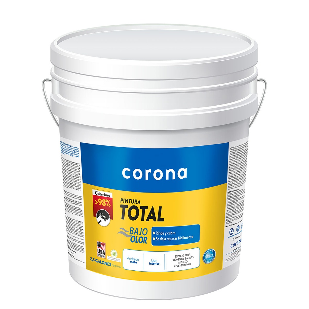 [AV2005] PINTURA TOTAL T2 BLANCO 2.5 GL CORONA