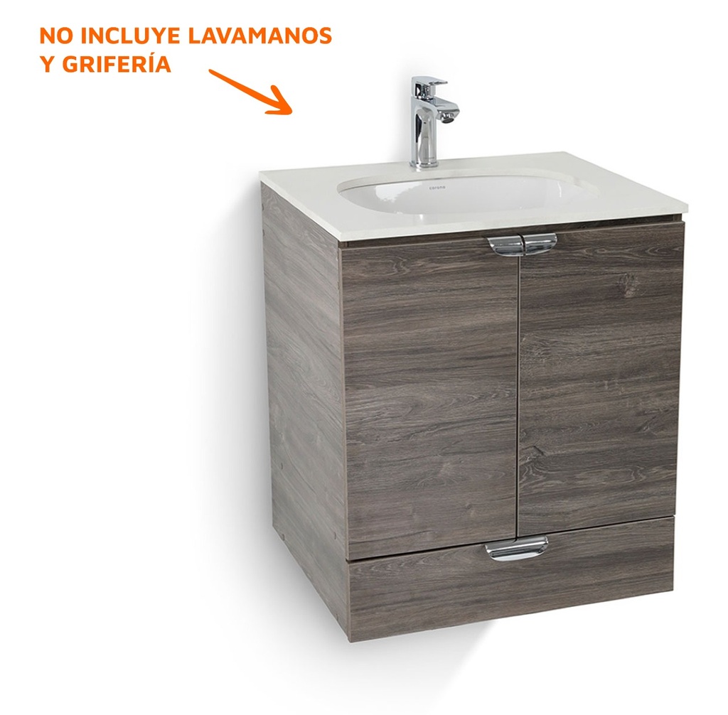 COMBO MUEBLE BAÑO EL CASCADE PETITE 59X50 RH CON LVM CORONA