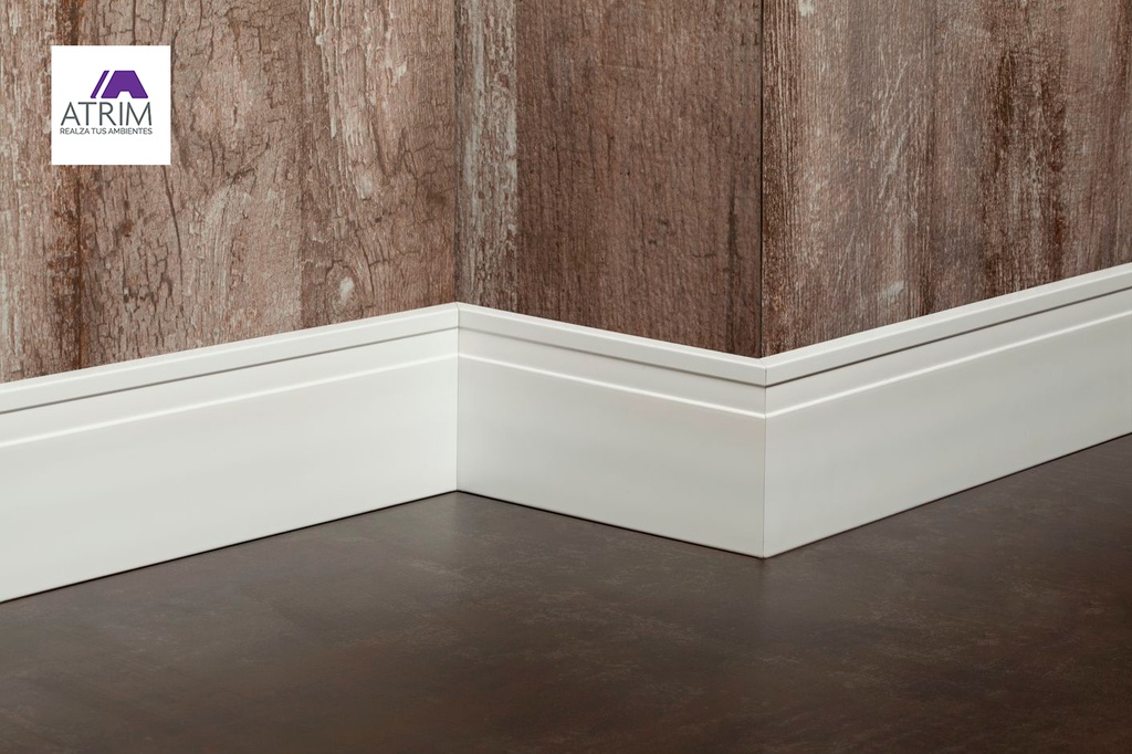 [RLC034] GUARDAESCOBA ZÓCALO EXTRA LINE 100mm x 2.5m BLANCO A1 ATRIM