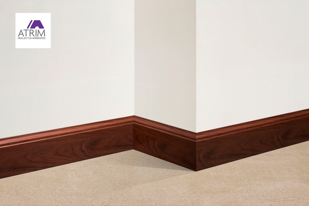 [RLC038] GUARDAESCOBA ZÓCALO CURVES  80mm X 2.5mm  NOGAL CLARO  ATRIM