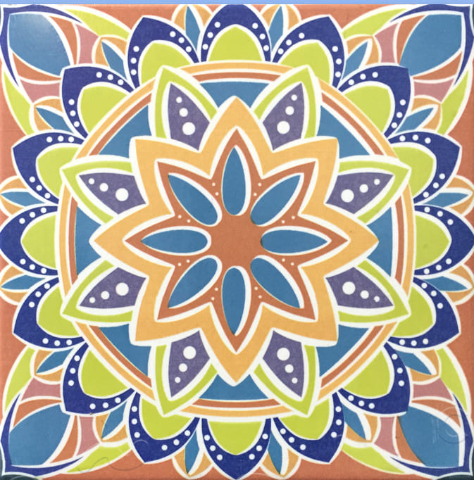 [RDG054] MANDALA LIRIO MULTICOLOR 19.8X19.8 CORONA