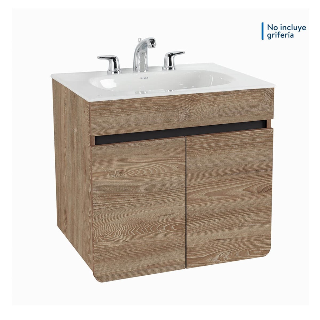 [MBP082] COMBO MUEBLE BAÑO EL ALUVIA MIEL 60X45 RH CON LVM CORONA