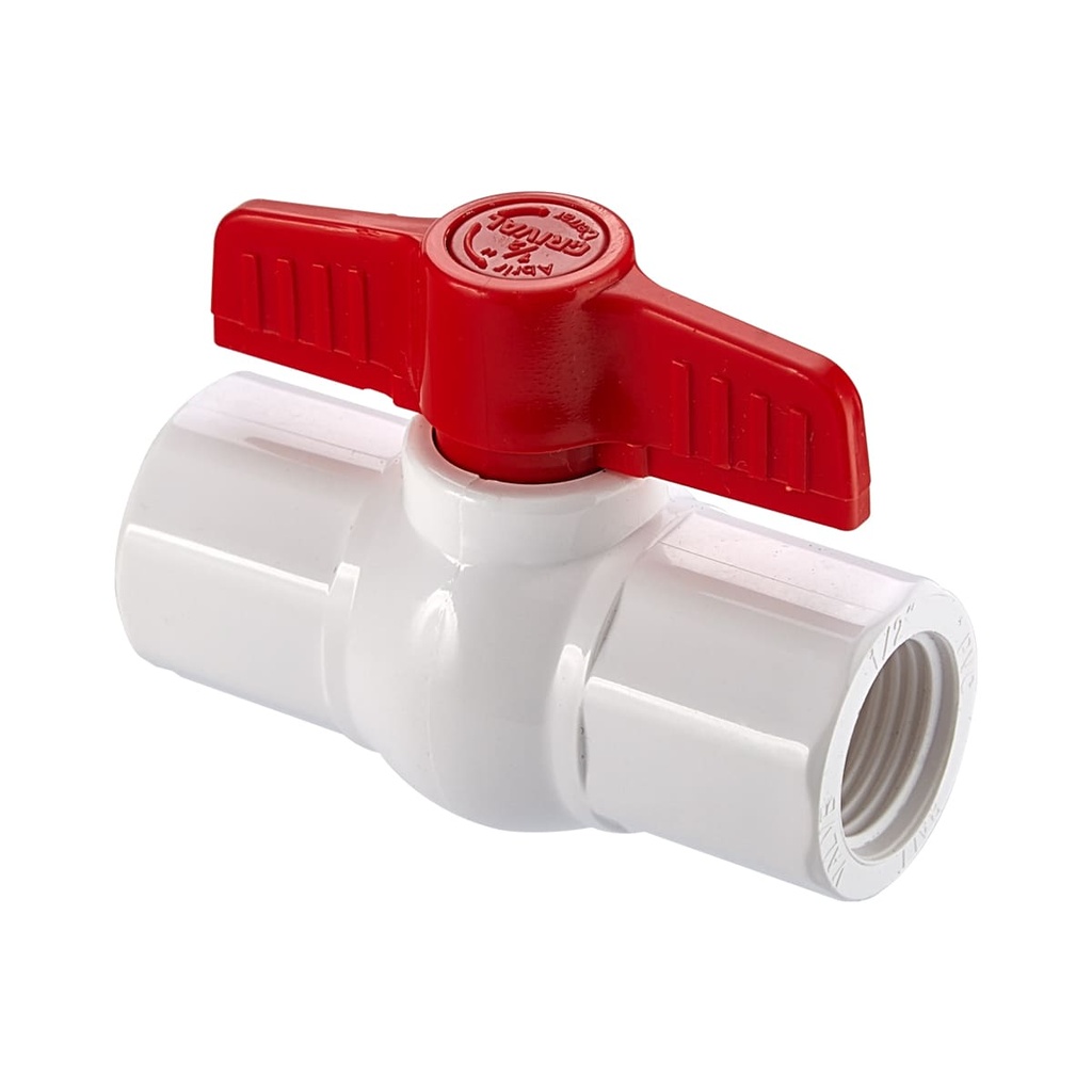 [GCP018] VALVULA PESADA PVC ROSCAR 1/2" BLANCA CORONA