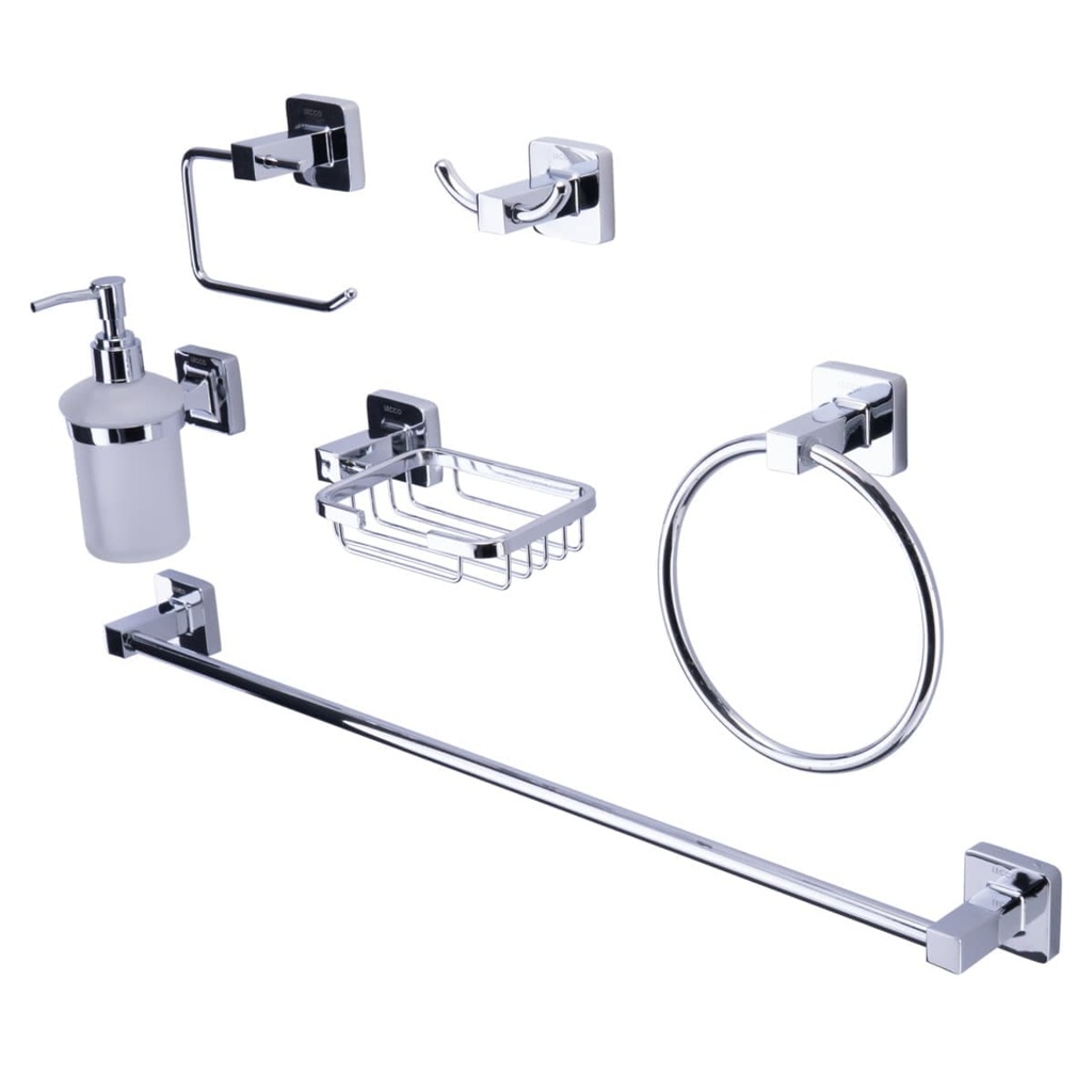 [GA6022] ACCESORIOS DE BAÑO MURANO 6PIEZAS LECCO