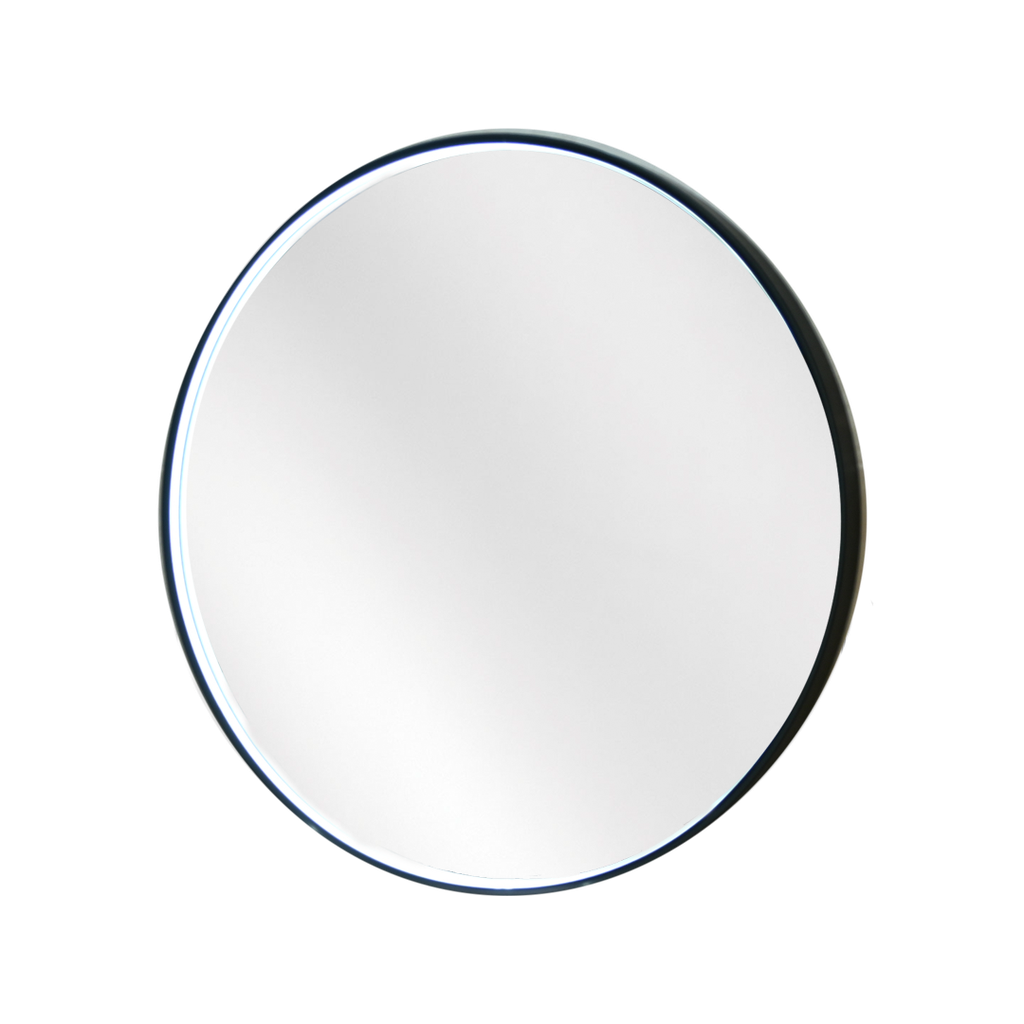 ESPEJO LED REDONDO 60CM MARCO NEGRO