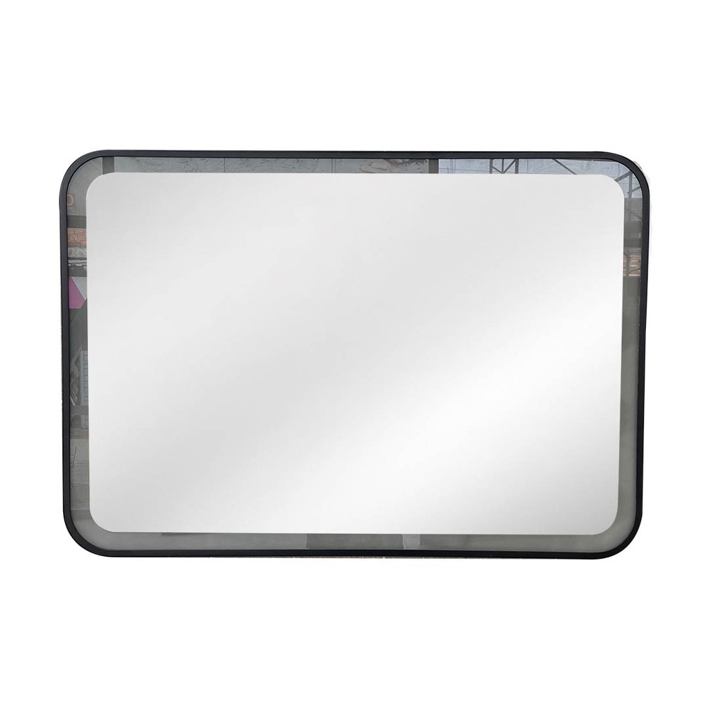 [MES042] ESPEJO LED HORIZ. RECTANGULAR MARCO NEGRO 100X70 IMP