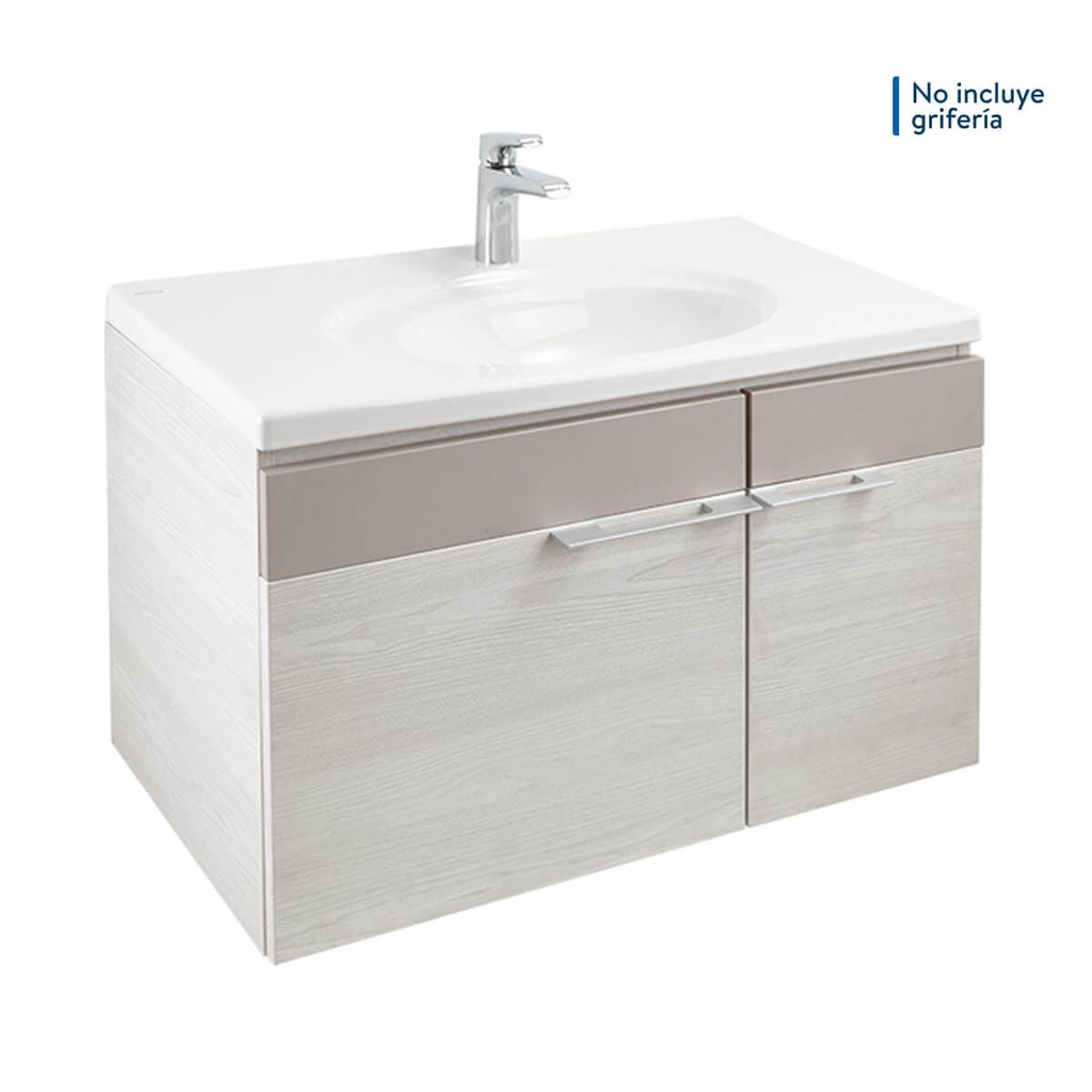 [MBF045] COMBO MUEBLE BAÑO EL ELIPSE PLUS NIEBLA-AMBAR 80X45 RH CON LVM CORONA
