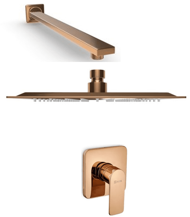 CONJ. MONOCONT. DUCHA SQUADRA ROSE GOLD ALFA