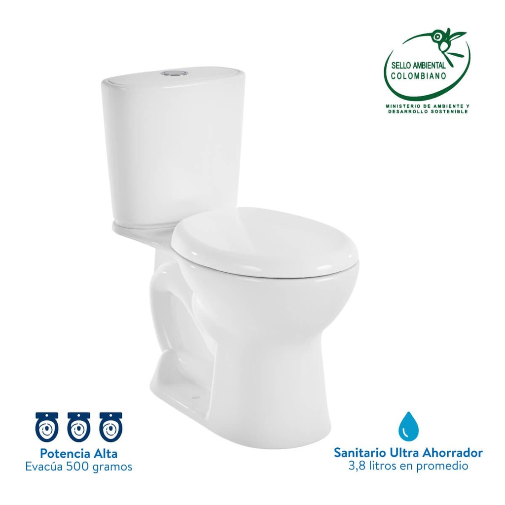 SANITARIO ALUVIA PLUS REDONDO BLANCO CORONA