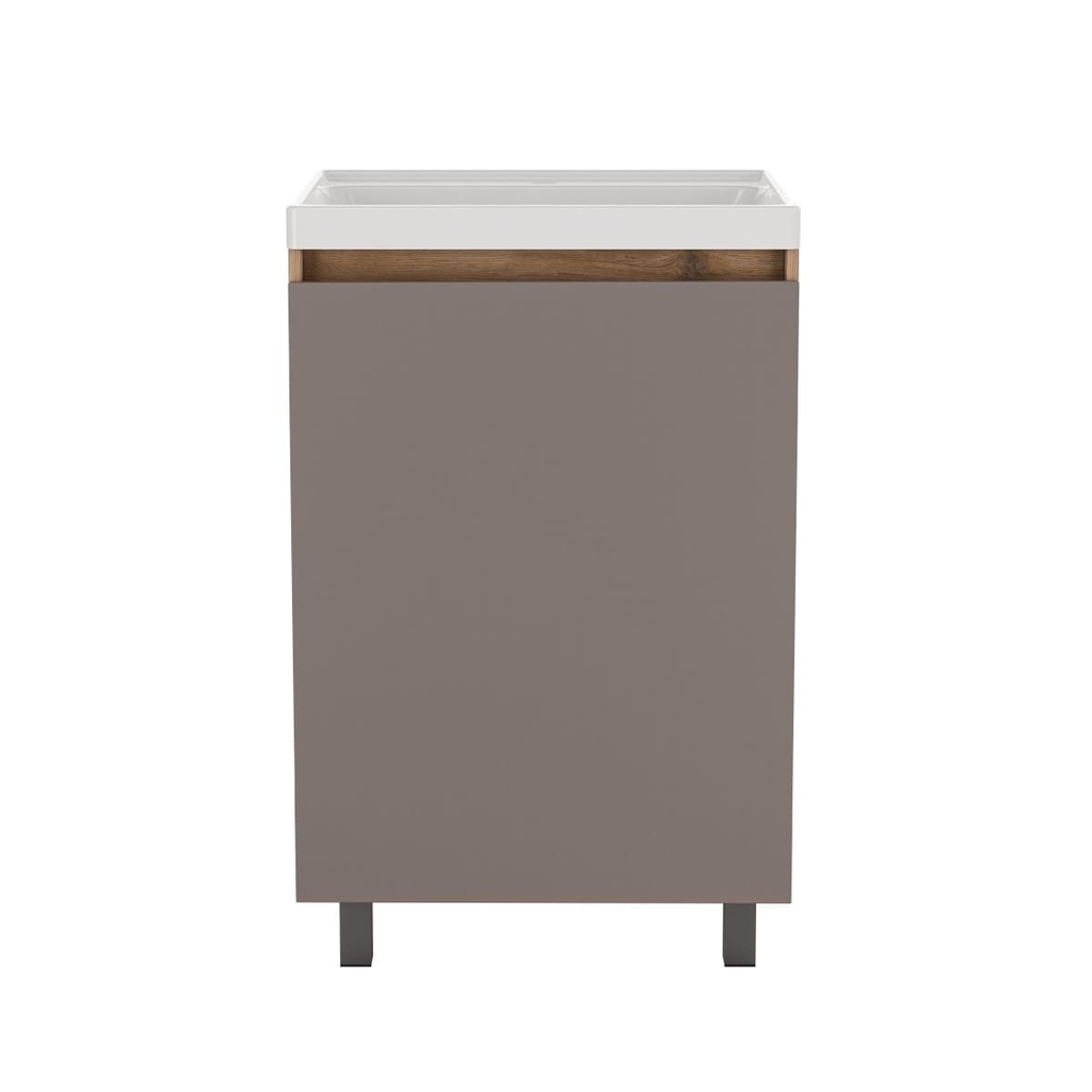 [MLM015] LAVADERO PREMIUM II CON MUEBLE BILBAO MACADAMIA - TAUPE CORONA