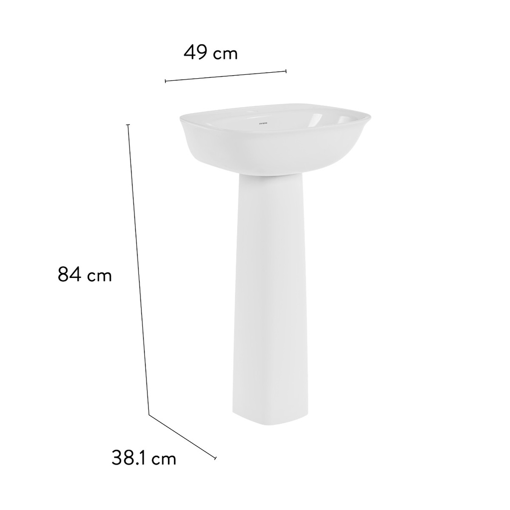 LAVAMANOS ALUVIA CON PEDESTAL BLANCO CORONA