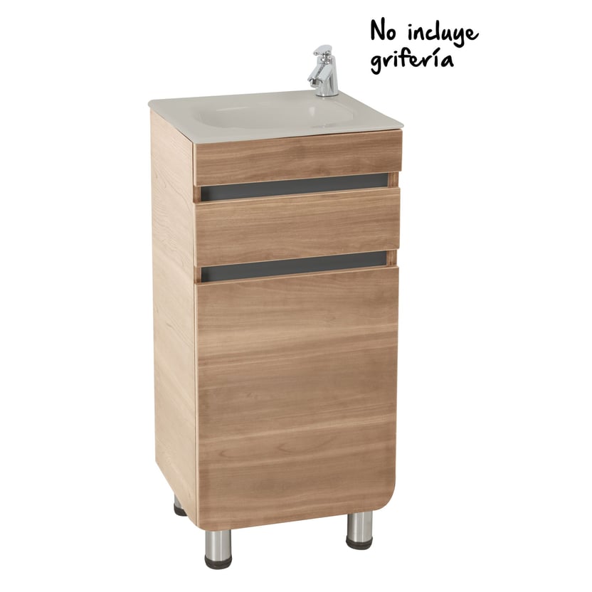 COMBO MUEBLE BAÑO PS ALUVIA MIEL 40X35 RH CON LVM BONE CORONA