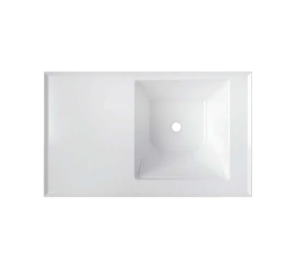 LAVARROPAS PRO 100X60 DER. BRILLANTE BLANCO CON FLAUTA FIRPLAK