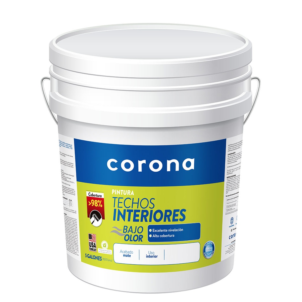 PINTURA TECHOS INTERIORES BLANCO 5GL CORONA
