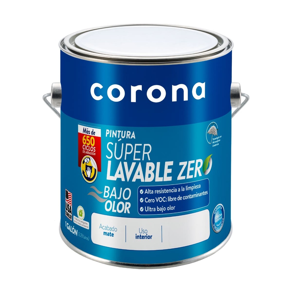 PINTURA SUPERLAVABLE SUPER BLANCO 1GL CORONA