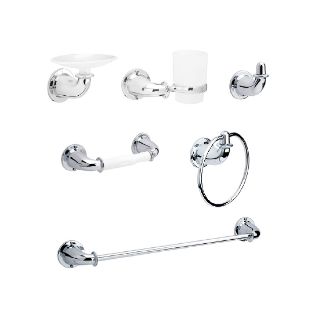 ACCESORIOS DE BAÑO VALENCIA 6PIEZAS CORONA