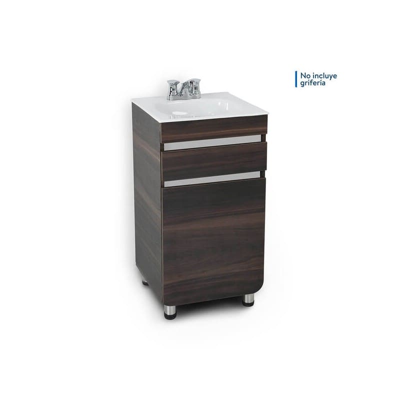 COMBO MUEBLE BAÑO PS ALUVIA NOGAL 45X45 RH CON LVM CORONA