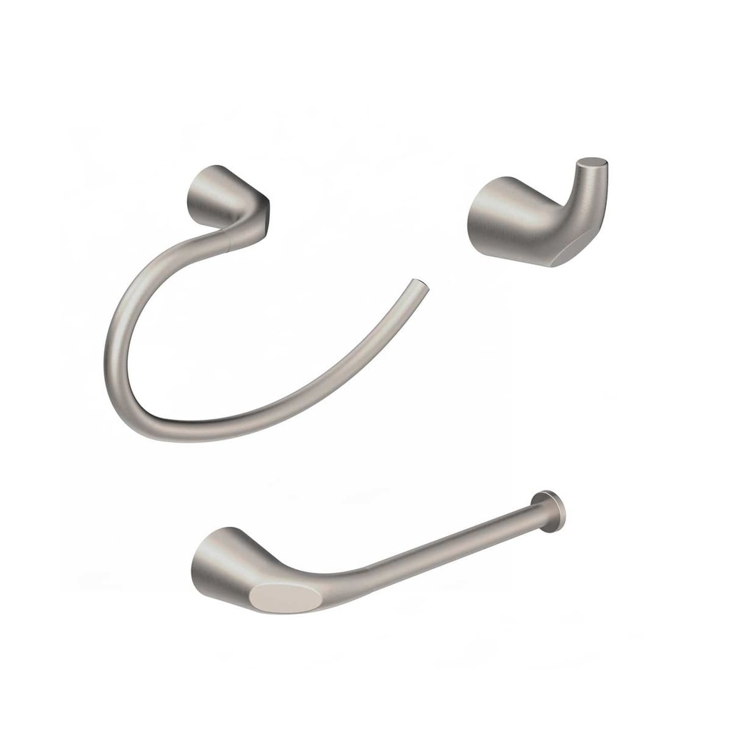 [GA3008] ACCESORIOS DE BAÑO KORAL NIQUEL 3PIEZAS CORONA