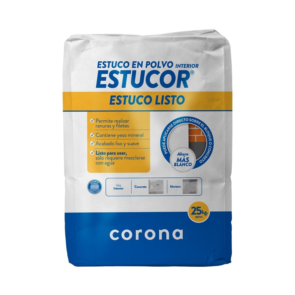 ESTUCOR ESTUCO LISTO 25 KG CORONA