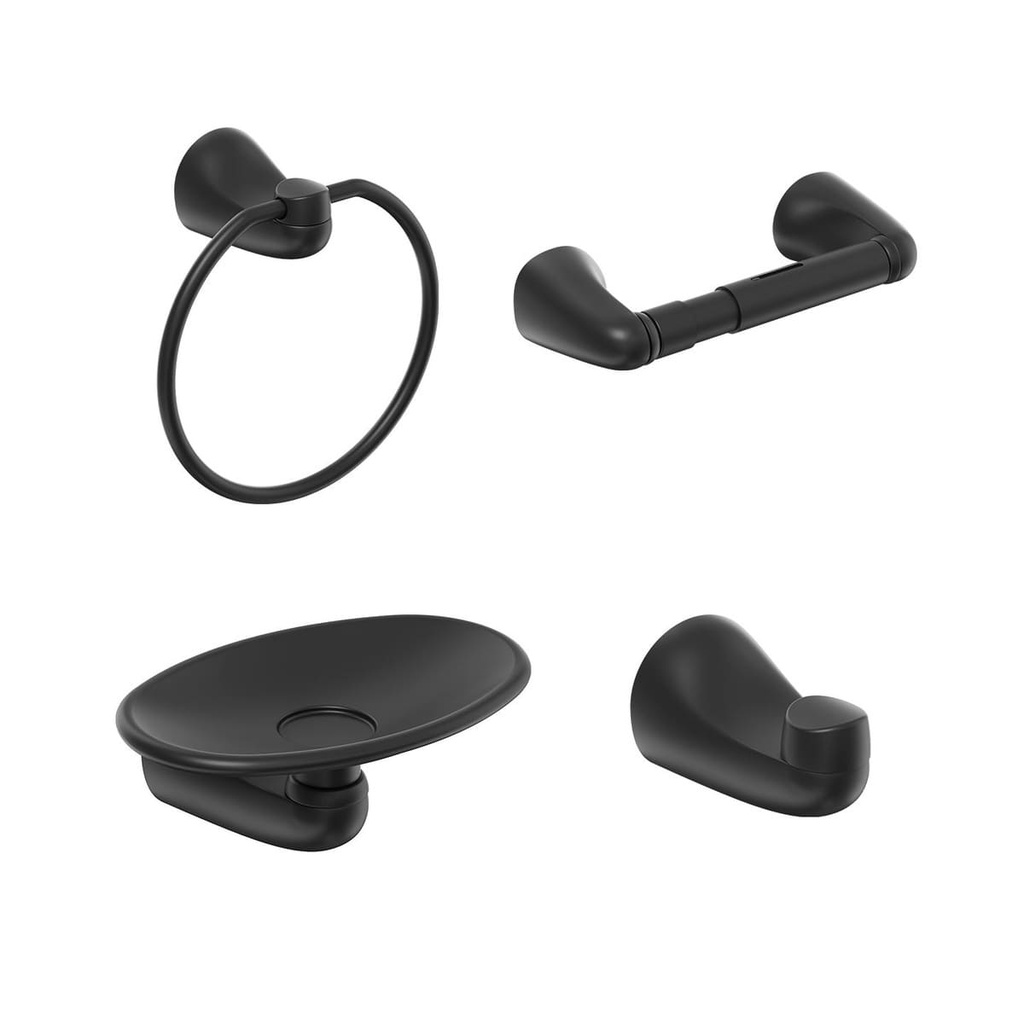 ACCESORIOS DE BAÑO ALUVIA 4PIEZAS MATEBLACK