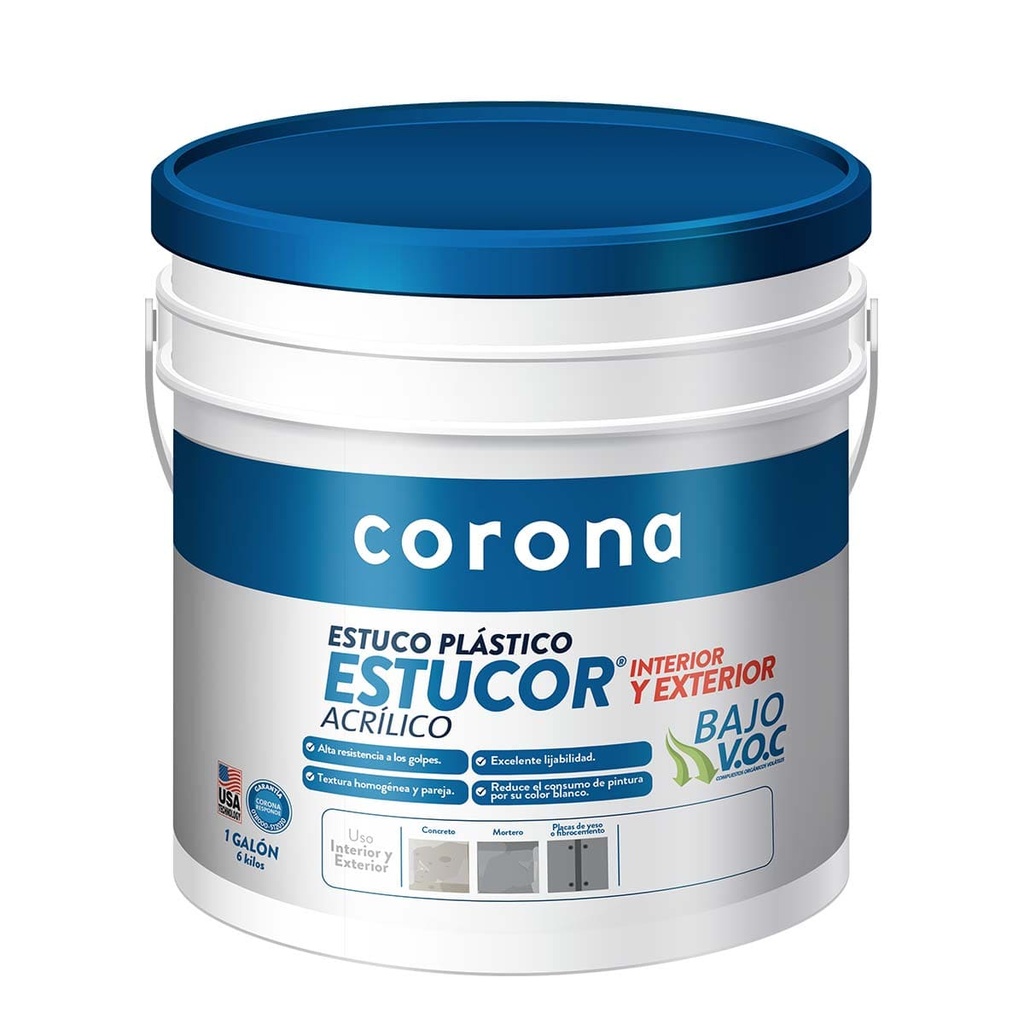 ESTUCOR ESTUCO PLASTICO 1GL 6 KG CORONA