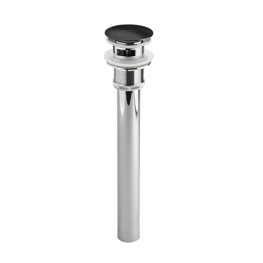 DESAGUE PUSH METAL CON REBOSE NEGRO CORONA