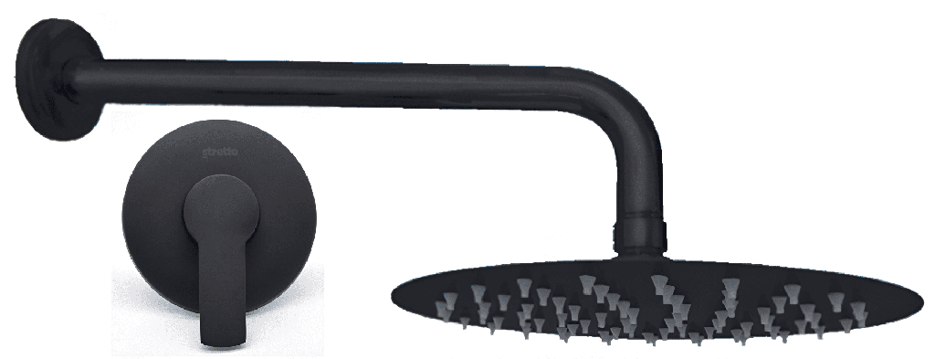 CONJ. MONOCONT. DUCHA AREZZO MATEBLACK STRETTO
