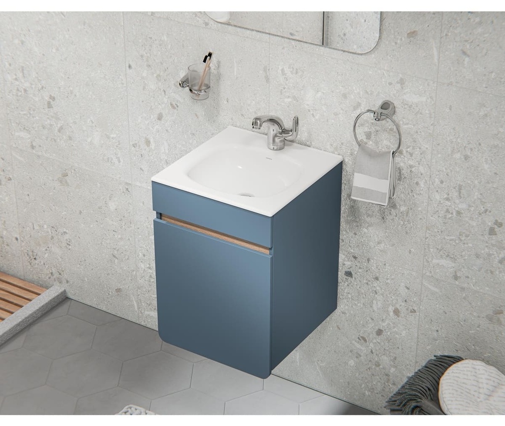 COMBO MUEBLE BAÑO EL ALUVIA AZUL 45X45 RH CON LVM CORONA