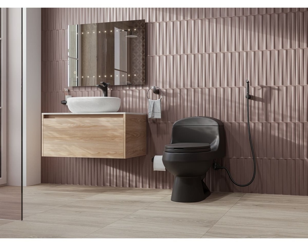 SANITARIO MONTECARLO NEGRO MATE ALONG CORONA