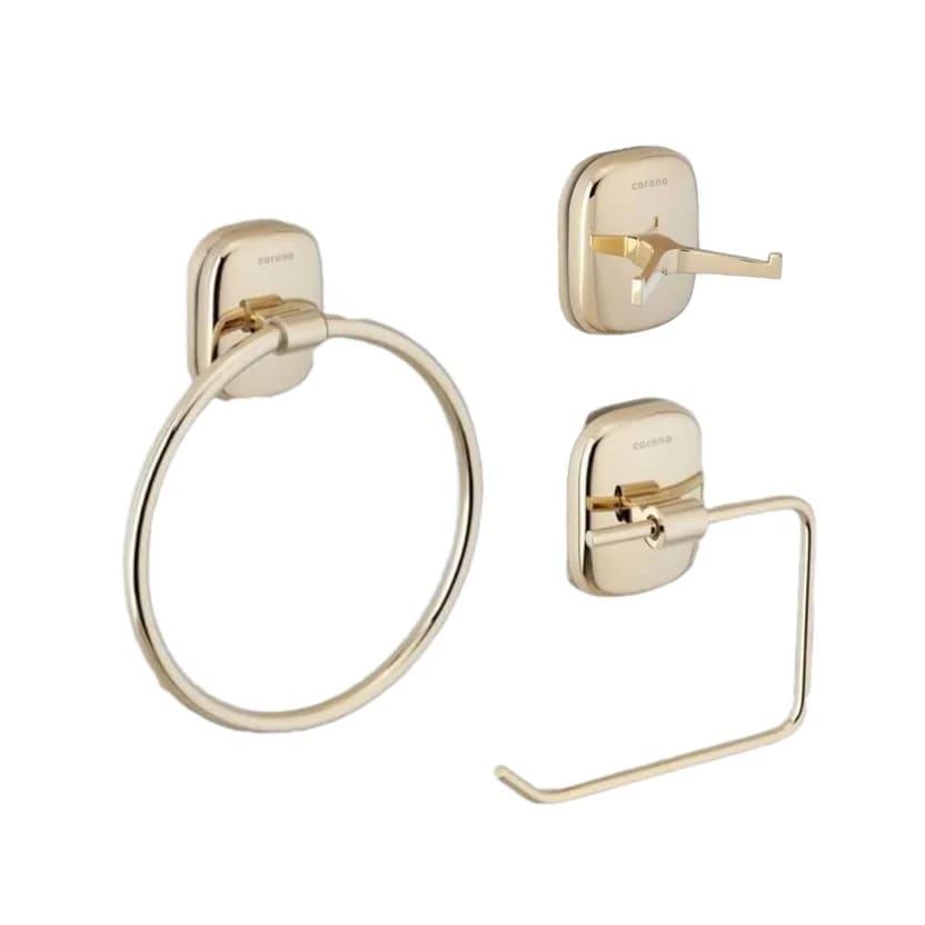 ACCESORIOS DE BAÑO GRETA 3PIEZAS DORADO CORONA