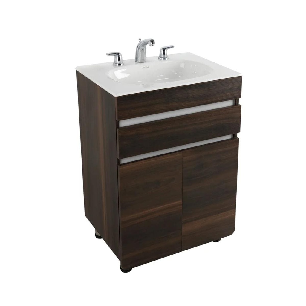 [MBP120] COMBO MUEBLE BAÑO EL ALUVIA NOGAL 60X45 RH CON LVM CORONA