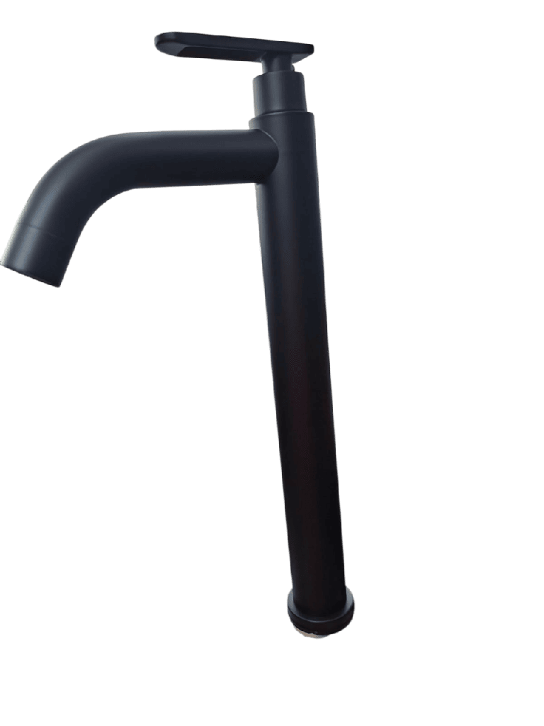 LLAVE LAVAMANOS SENCILLA NAOS ALTA MATEBLACK SIN CAJA RE