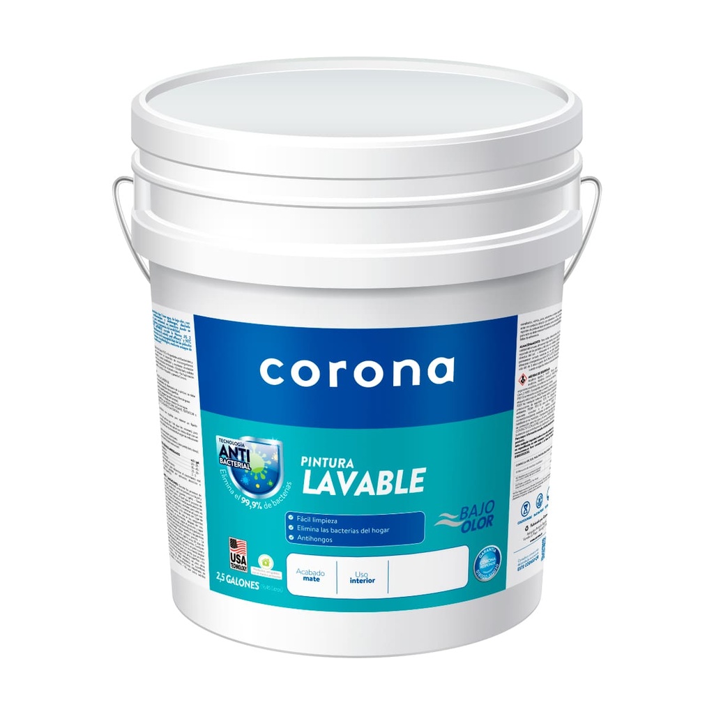 PINTURA LAVABLE BLANCO 5GL CORONA