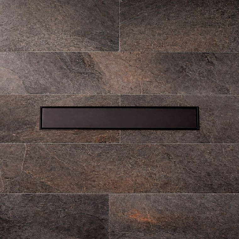 REJILLA DE PISO INOX SIF. OCULTO LUXURY MATEBLACK 30X7 KLIPEN