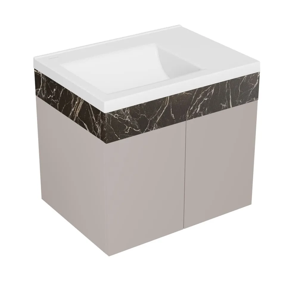 COMBO MUEBLE BAÑO EL BYLAS TAUPE 60X45 RH CON LVM PONTUS CORONA