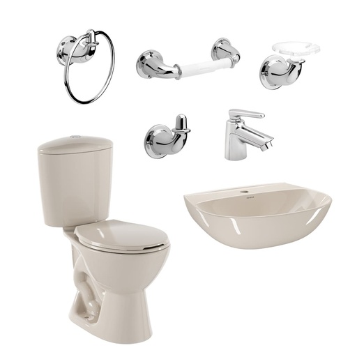 [PCS002] COMBO SANITARIO MANANTIAL PRO BEIGE CORONA