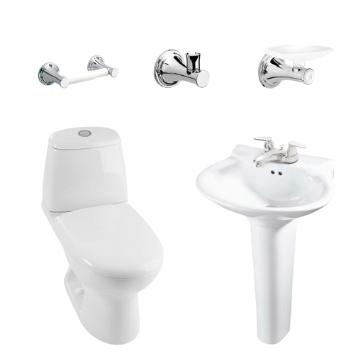 [PCP014] COMBO SANITARIO ECOCLEAN BLANCO CONP. SINGLE CORONA