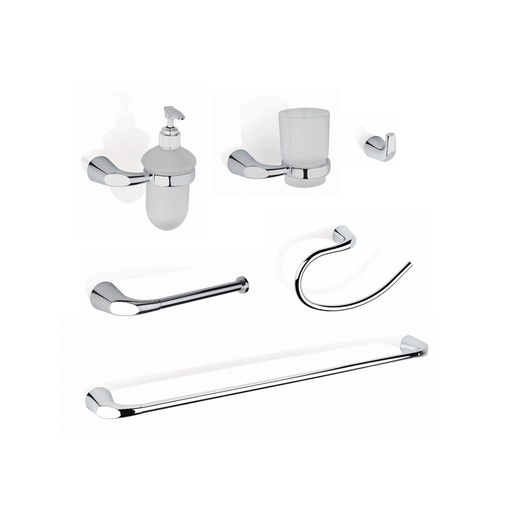 [GA6001] ACCESORIOS BAÑO KORAL 6PIEZAS CORONA