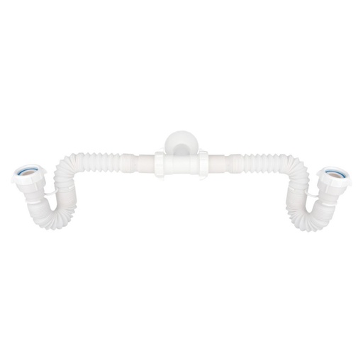 [GCS015] SIFON DOBLE POCETA EXPANSIBLE BLANCO GRICOL