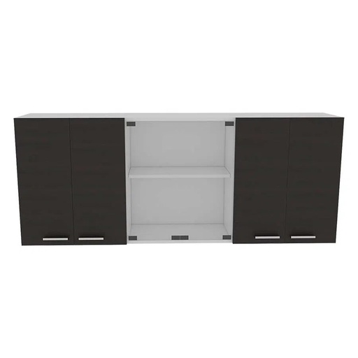 [MCM006] GABINETE SUP. 1.50 VIDRIO BL/FRENTES WG