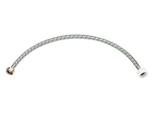 [GCA003] ACOPLE ACERO INOX 1/2X7/8 SANITARIO 40 CM CORONA