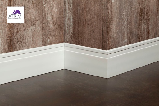 [RLC034] GUARDAESCOBA ZÓCALO EXTRA LINE 100mm x 2.5m BLANCO A1 ATRIM