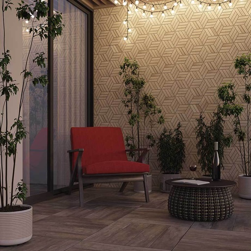 [RDC035] MALLA HEXAGONO NOGAL BEIGE 21X21 ALFA